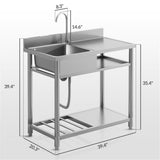 ZNTS Stainless Steel Sink-AS （Prohibited by WalMart） 26374312