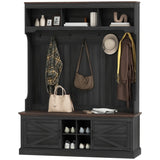 Storage Cabinet Hall Tree Entryway Bench with Coat Rack 37653115