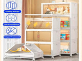 Premium 4 Tier Stackable Plastic Storage Bins with Lids - Foldable Closet Organizers and Storage 34218315