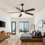 ZNTS 52 Inch Classics Ceiling Fan With Dimmable Led Light 6 Speed Wind 5 Blades Remote Control DC Motor W882P146287