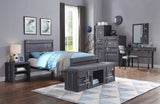 Gunmetal 1-Door Wardrobe with Container Lock B062P215412