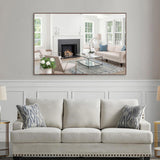 60"x40" Oversized Modern Rectangle Bathroom Mirror with walnut Frame Decorative Large Wall Mirrors W708P297606