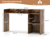 Brown Desktop Bookshelf for 27''/68.58cm Monitor, 93.9825.4073.66cm Engineered Wood Desk Hutch 55638158