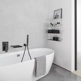 ZNTS Modern Style matte black Wall Mount Tub Filler Bathroom Bathtub Faucet Shower Set W121984825