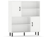 4-Tier Open Shelf Storage Cabinet with 2 Doors, 176 LBS Total Capacity for Entryway & Living 22873574