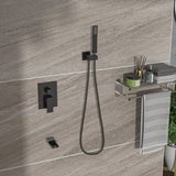Shower System with Waterfall Tub Spout,12 Inch Ceiling Mount Square Shower System with Rough-in W124381951