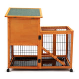 ZNTS Detachable Rabbit Hutch with Removable Tray and Rolling Casters, Orange W2181P190616