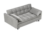 Modern Velvet Loveseat Futon Sofa Couch Pullout Bed, Small Love Seat Lounge Sofa w/Reclining 11183892