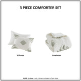 King/Cal King 3 Piece Cotton Blend Chenille Comforter Set B035128815