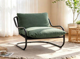 Ergonomic Low Profile Accent Armchair, Heavy-Duty Metal Frame Upholstered Reading Side Chair, 70841377