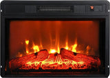 ZNTS 23" Electric Fireplace, 3DInfrared Black Fireplace Electric Insert Heater, with IR Remote Control, 92000032