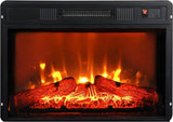 23" Electric Fireplace, 3DInfrared Black Fireplace Electric Insert Heater, with IR Remote Control, 92000032