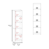 Home Slim Design Bookcase With 5-Tier Shelves, Vertical Freestanding Display Storage, Natural Oak B070P337062