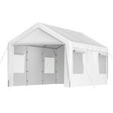 ZNTS Carport Canopy 10x20 FT Heavy Duty Boat Car Canopy Garage with Removable Sidewalls and Roll-up W1212104230