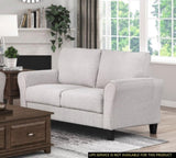 ZNTS Modern Transitional Sand Hued Textured Fabric Upholstered 1pc Loveseat Attached Cushion Living Room B01156549