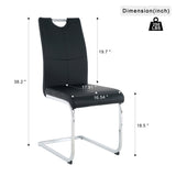 Modern Dining Chairs with Faux Leather Padded Seat Dining Living Room Chairs Upholstered Chair with W210127279
