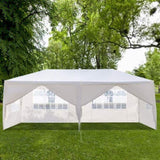 ZNTS 3 x 6m Six Sides Two Doors Waterproof Tent with Spiral Tubes White 13319883