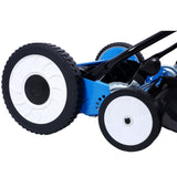 20-Inch 5-Blade Push Reel Lawn Mower with Grass Catcher, 4 WHEELS BLUE COLOR 63959665