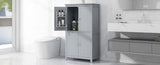 Elegant Bathroom Floor Storage Cabinet, Bathroom Storage Unit, Freestanding Cabinet with 4 Doors, N725P188461E