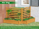 2-Panel No-Dig Fir Wood Privacy Fence with Planter Boxes, AC Unit/Trash Can Screen for Outdoor Patio 53007603
