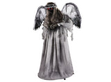5.7ft Halloween Weeping Angel Decoration with Red Light-Up Eyes, Sound-Activated Trembling, Turning 88249103