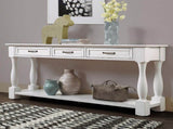 63inch Long Wood Console Table with 3 Drawers and 1 Bottom Shelf for Entryway Hallway Easy Assembly 78250230