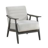 Casual Transitional Accent Chair 1pc Pearl-hued Fabric Upholstery Dark Gray Frame Solid Wood Living B011P182647