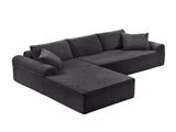 Full-Compression Chaise Lounge Set Modular Corduroy Sectional with Arched Armrests, Non-Slip Base, 29523031