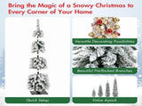 3FT, 4FT, 5FT, 6FT, 4 Pack Pre-Flocked Christmas Trees, Pencil Christmas Tree with Snow Tips, X'Mas N710P513665K