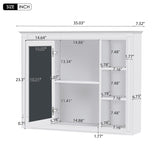 35'' x 27.5'' Medicine Cabinet, Wall Mounted Bathroom Storage Cabinet, Modern Bathroom Wall Cabinet WF322917AAK