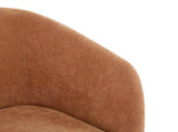 Modern Accent Chair with Round Back & Wooden Legs - Mid-Century Inspired Lounge Chair for Living N767P266888P
