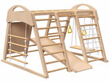Indoor Playground 7-in-1 Jungle Gym Playset for Kids 2-6yrs - Slide, Climbing Wall, Rope Wall 83636401