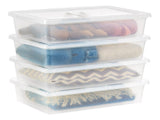 28 Qt Plastic Underbed Storage Bins, Clear, 4 Count Pack 00977595