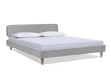 Diego Low Upholstered Platform Bed, Queen, Light Grey Polyester B2719P238661