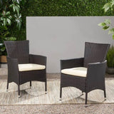 ZNTS Clementine Outdoor Multibrown PE Wicker Dining Chairs 56447.00ABEI