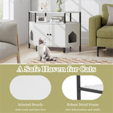 ZNTS White litter box, polygonal cat house, cat furniture, living room cabinet 70378718