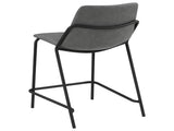 Grey and Black Counter Height Stools with Footrest B062P145615