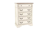 ZNTS Antique White Wooden Chest Of Drawers Bedroom Formal 1pc Chest Antique Walnut Top Storage Cabinet B011P236763