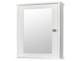 Single Door Mirror Indoor Bathroom Wall Mounted Cabinet Shelf White 90390074