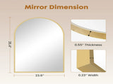 24"X36" Arched Bathroom Mirror, Wall Mounted Mirror with Aluminum Alloy Frame, Bathroom Mirror for 05294376