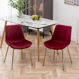 Aufurr Modern Velvet Dining Chair, Set of 2, Red T2574P164539