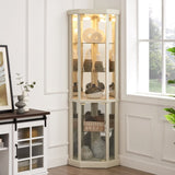 Corner Lighted Curio Cabinet Corner Glass Cabinet Lighted Curio Cabinet Corner Display Case for W2275P194426