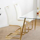 Modern Dining Chairs with Faux Leather Padded Seat Dining Living Room Chairs Upholstered Chair with W210127295