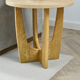 25" Round End Table, Wooden Side Table, Night Stand for Bedroom, Living Room ,Reception Room W1801P195684