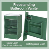 20" Bathroom Vanity with Sink, Vanity Cabinet with Door Shelf and Adjustable Shelf, Green N759P237946F