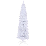 ZNTS 7.5FT White Slim Artificial Christmas Tree Includes Foldable Metal Stand 03440975