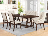 Set of 2 Cream Fabric Upholstered Dining Chairs, Barley Java B016P225455