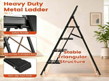 4 Step Folding Step Ladder, 330 lbs Heavy-Duty Metal Step Stool with Reinforced X-Structure, 66749847