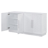 TREXM Sideboard Buffet Cabinet with Storage, Buffet Cabinet with Adjustable Shelves and Silver N715P192557K