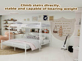 Sturdy Metal Twin Over Full Bunk Bed Frame with Practical Ladder & Storage Shelf, Modern W1935P463331